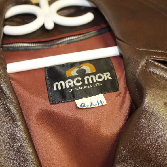 Vintage 1970s Brown Genuine Leather  Mac Mor Jacket (size - 42) - Picture 5 of 5